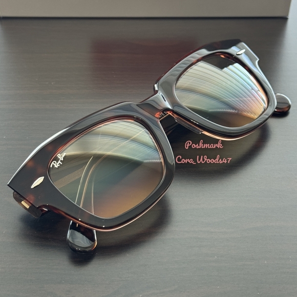 Ray Ban State Street Gradient Brown Lens RB2186 Tortoise Frame Unisex New - Picture 5 of 17